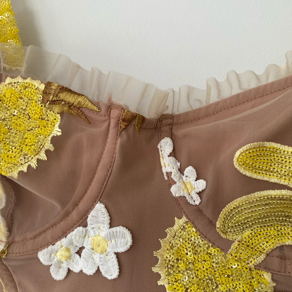For love & lemons pineapple fruit punch sequin mini dress size xs